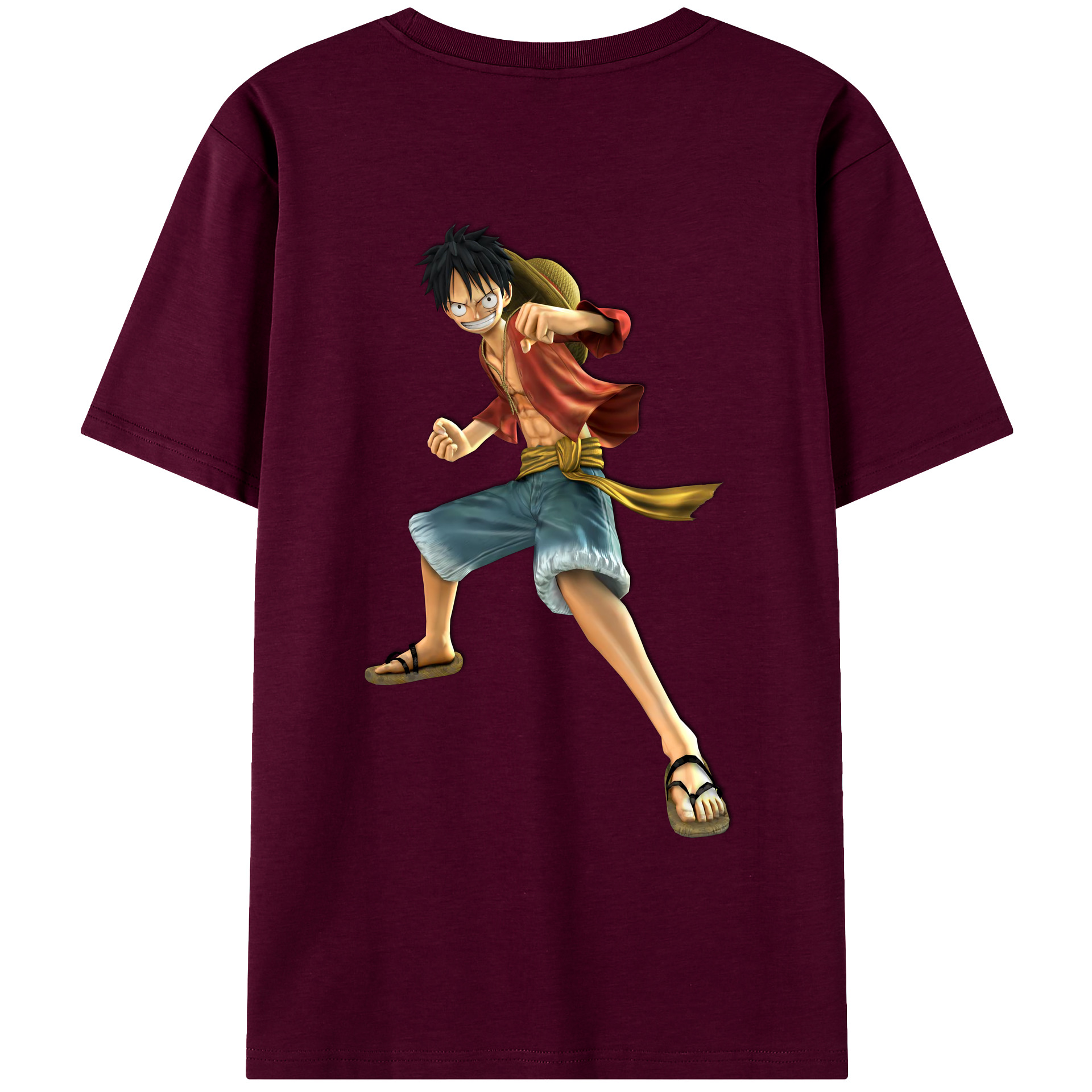 ワンピース モンキー・D・ルフィ ONE PIECE Monkey D. Luffy レディース半袖Tシャツ(バックプリント)